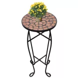 Terrakotta mozaik kisasztal növénytartó asztal