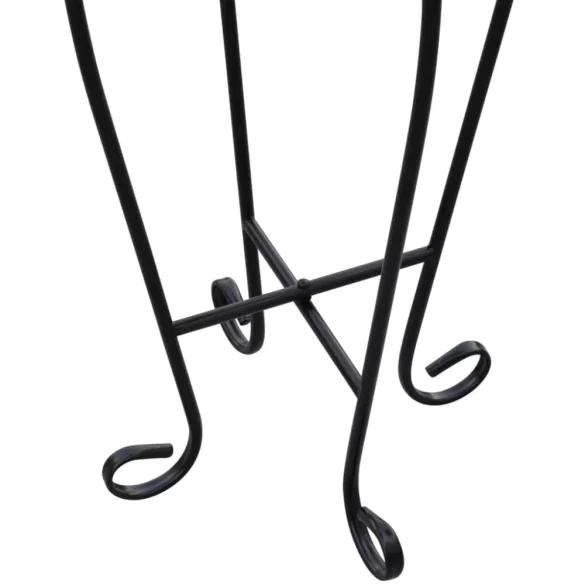 Fekete-fehér mozaik kisasztal növénytartó asztal