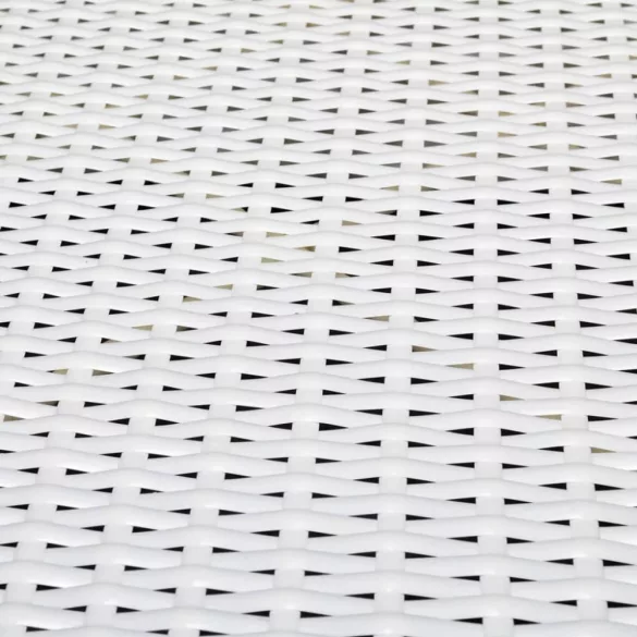 8-részes fehér polyrattan kerti bútorszett párnákkal