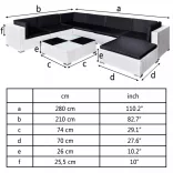 8-részes fehér polyrattan kerti bútorszett párnákkal