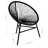 fekete polyrattan kerti kagylószék