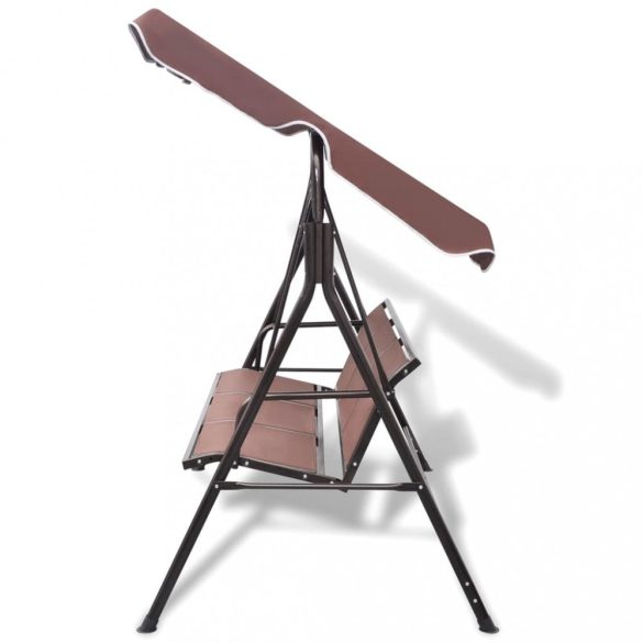 kávébarna kerti hintaágy tetőponyvával