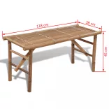 összecsukható bambusz kerti pad 118 cm