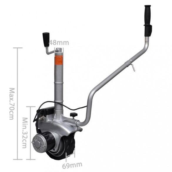 Alumínium motoros zsoké kerék utánfutó mozgató 12 V 350 W