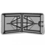 fehér HDPE összecsukható kerti asztal 122 cm