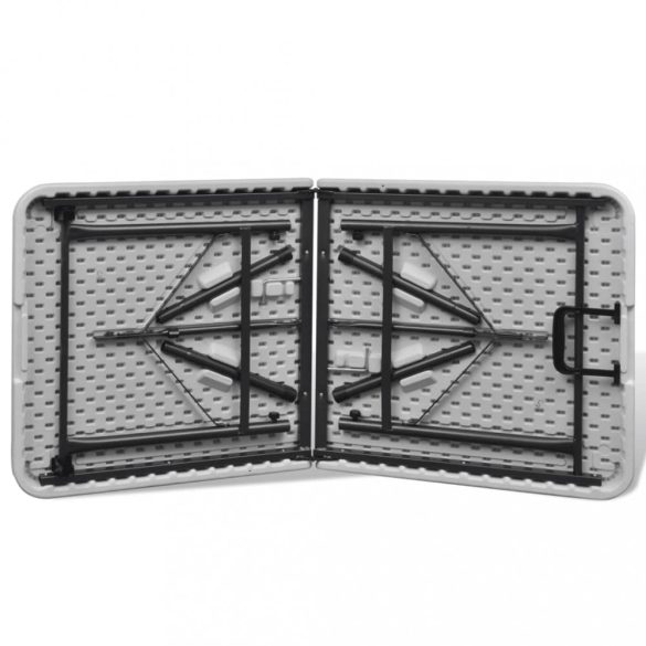 fehér HDPE összecsukható kerti asztal 122 cm