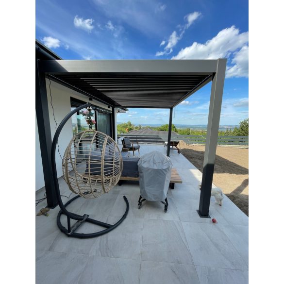 Motoros Bioklimatikus exkluzív kerti pergola / pavilon 3x4m antracit