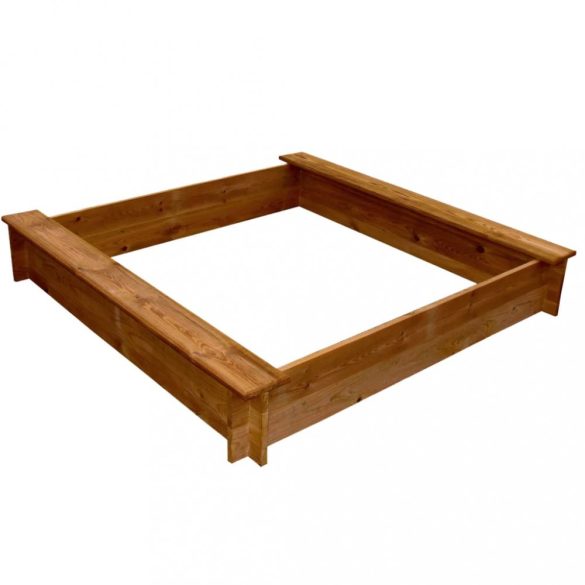 négyszög alakú fa homokozó