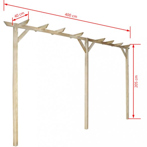 fa kerti pergola 410 x 40 x 203 cm