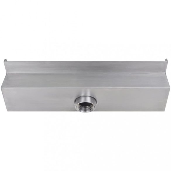 Négyszögletes rozsdamentes acél medence szökőkút LED fényekkel 45 cm