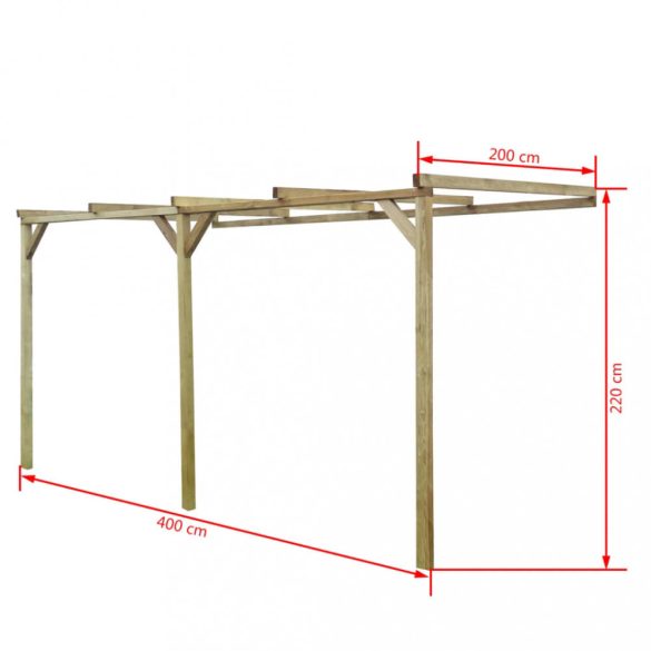 fa fali pergola 2 x 4 x 2,2 m