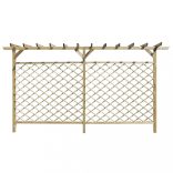 kerti rácsos fakerítés pergola tetővel