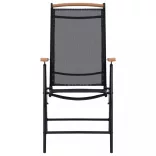 2 db fekete alumínium és textilén összecsukható kerti szék