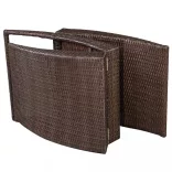 barna összecsukható polyrattan napozóágy párnával