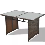 10-részes barna polyrattan kerti bútorszett párnákkal