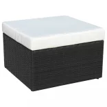 fekete kerti polyrattan szék zsámollyal