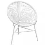 fehér polyrattan hálós kerti kagylószék