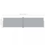 összecsukható oldalsó napellenző 160x600 cm szürke