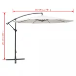 homokfehér konzolos kerti napernyő 3,5 m