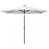 homokfehér konzolos kerti napernyő LED-del 3 m