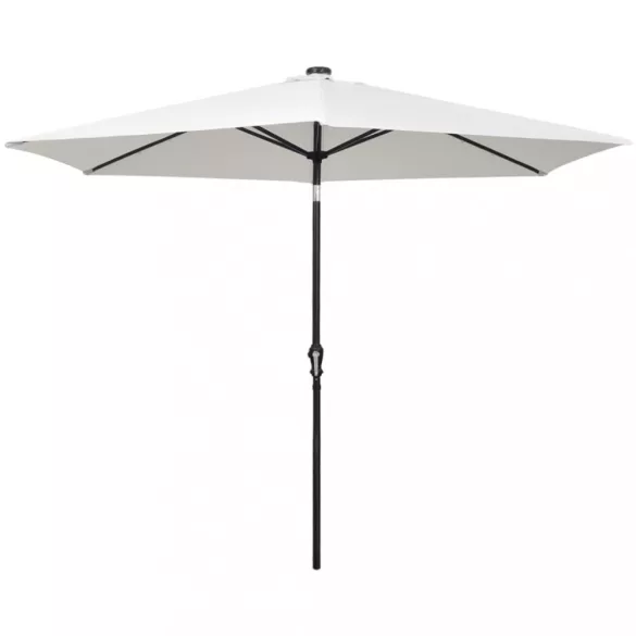 homokfehér konzolos kerti napernyő LED-del 3 m