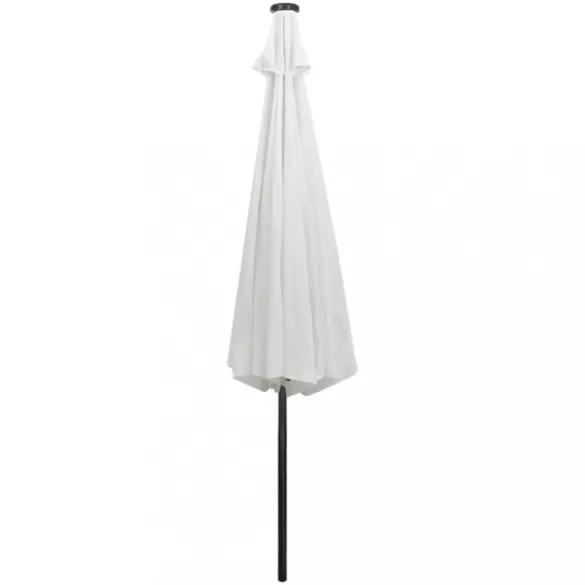homokfehér konzolos kerti napernyő LED-del 3 m