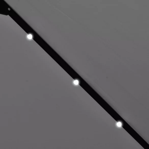 homokfehér konzolos kerti napernyő LED-del 3 m