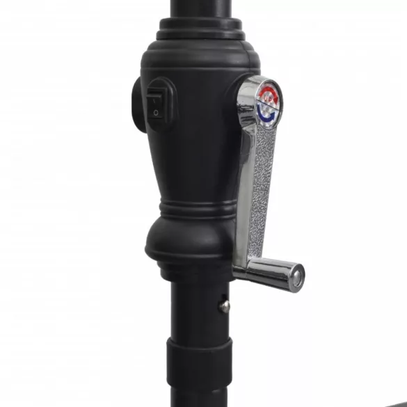 homokfehér konzolos kerti napernyő LED-del 3 m