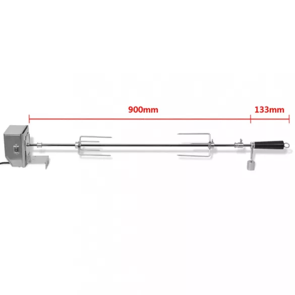 BBQ forgónyárs professzionállis motorral acél 900 mm