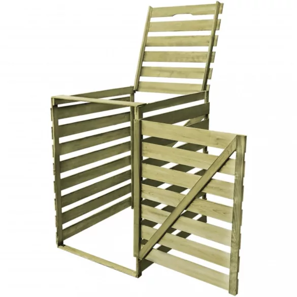 impregnált fa kukatároló gurítható szemetes kukához 240 L