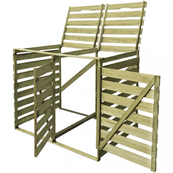 impregnált fa dupla kukatároló gurítható szemetes kukákhoz 240L