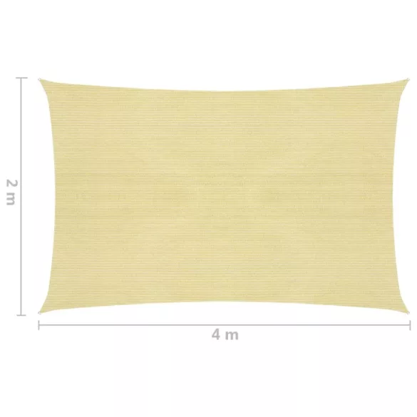 2x4 m Bézs négyszögletű HDPE napernyő