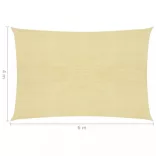 HDPE szögletes napvitorla 4x6 m bézs