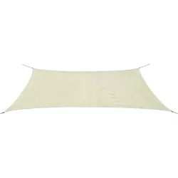 krémszínű négyszögletes HDPE napernyő 4 x 6 m