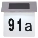 napelemes rozsdamentes acél házszám kivilágító