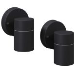 2 db lefelé világító, rozsdamentes acél kültéri LED falilámpa