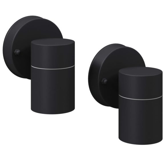 2 db lefelé világító, rozsdamentes acél kültéri LED falilámpa