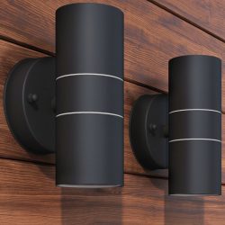   2db fel/lefelé világító rozsdamentes acél kültéri LED falilámpa