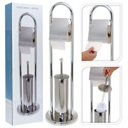   Bathroom Solutions ezüst rozsdamentes acél WC-papír/-kefetartó