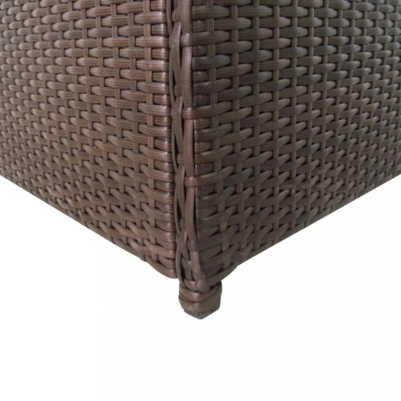 barna polyrattan kerti tárolóláda 120 x 50 x 60 cm