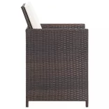 13-részes barna kültéri polyrattan étkezőszett párnákkal