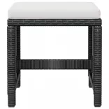 13 darabos fekete kültéri polyrattan és akácfa étkezőszett