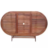 9 darabos tömör akácfa kültéri étkezőgarnitúra párnákkal