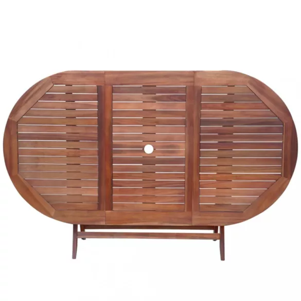 9 darabos tömör akácfa kültéri étkezőgarnitúra párnákkal