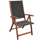 9 darabos tömör akácfa kültéri étkezőgarnitúra párnákkal