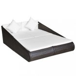 barna polyrattan kerti ágy 110 x 200 cm