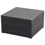 Barna polyrattan ottomán zsámoly 53x53x30 cm