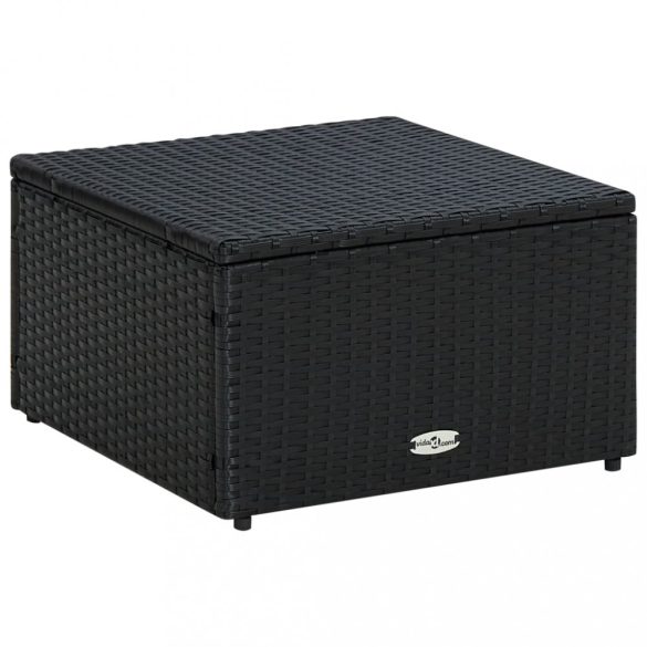 Fekete polyrattan ottomán zsámoly 53x53x30