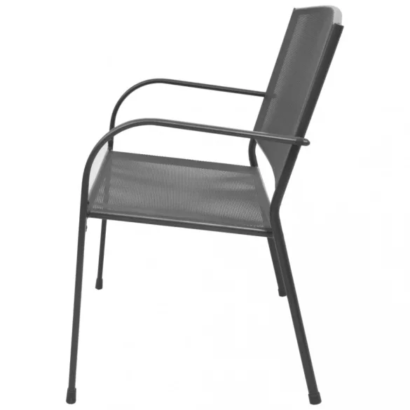 antracitszürke rácsos acél kerti pad 108 cm
