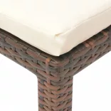 barna polyrattan napozóágy párnával